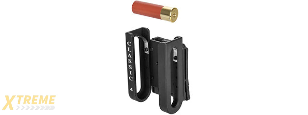 CA-1082 LANCER TACTICAL 4PC SHOTGUN SHELL CARRIER w/ BELT CLIP (BK)