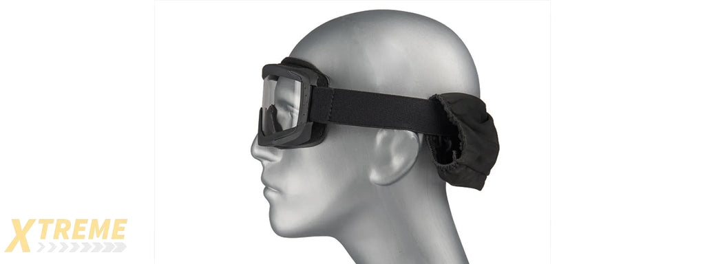 CA-226B LANCER TACTICAL UV400 CLEAR LENS SAFETY GOGGLES (BLACK)