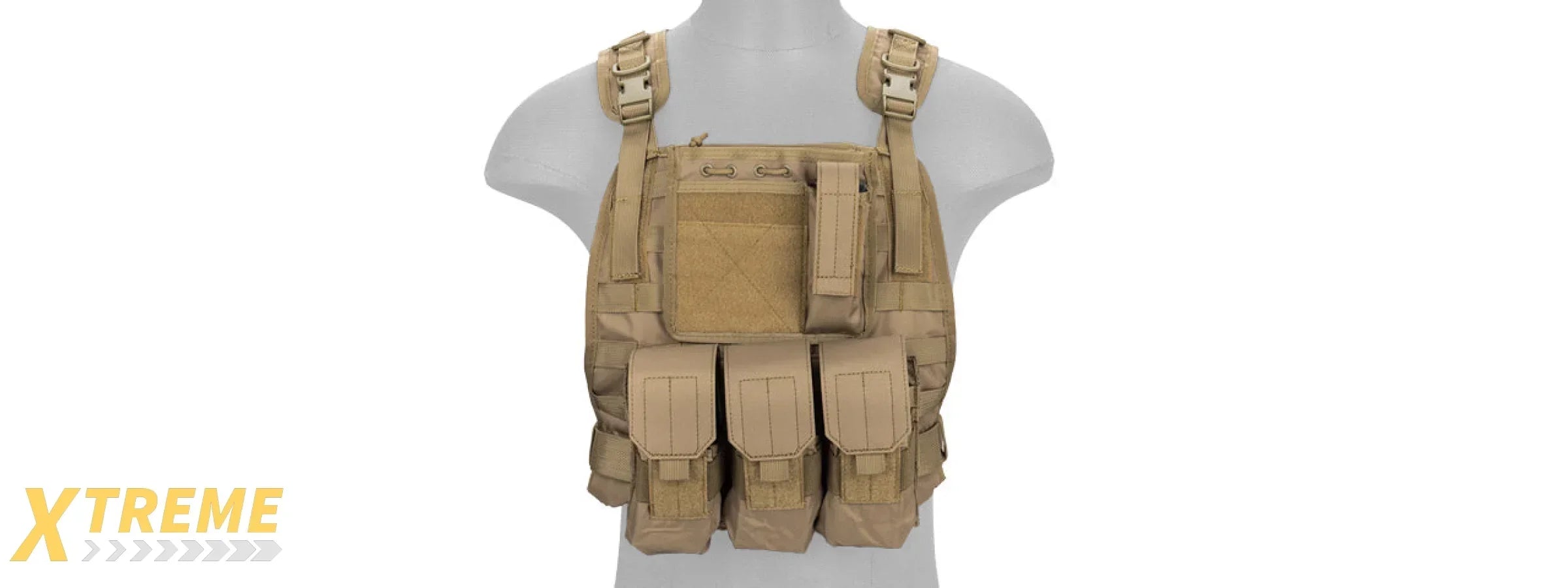 CA-301 Nylon Molle Tactical Vest - Durable Modular Load-Bearing Military Style Vest