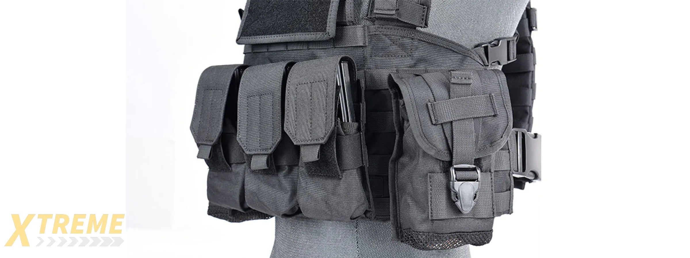 CA-307BN NYLON MODULAR CHEST RIG (BK)