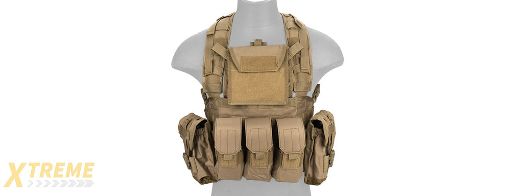 CA-307TN NYLON MODULAR CHEST RIG (TAN)