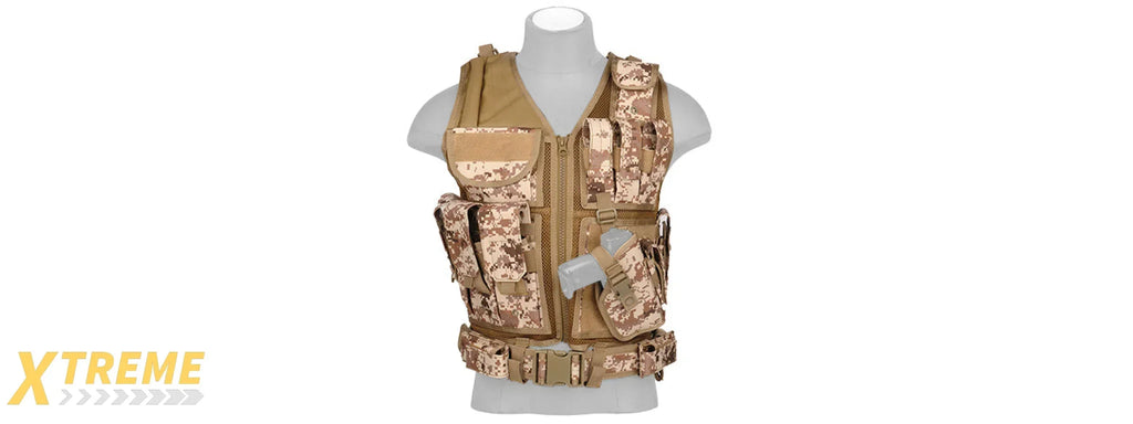 CA-310 Nylon Cross Draw Vest with Holster and Adjustable Straps — Lancer Tactical