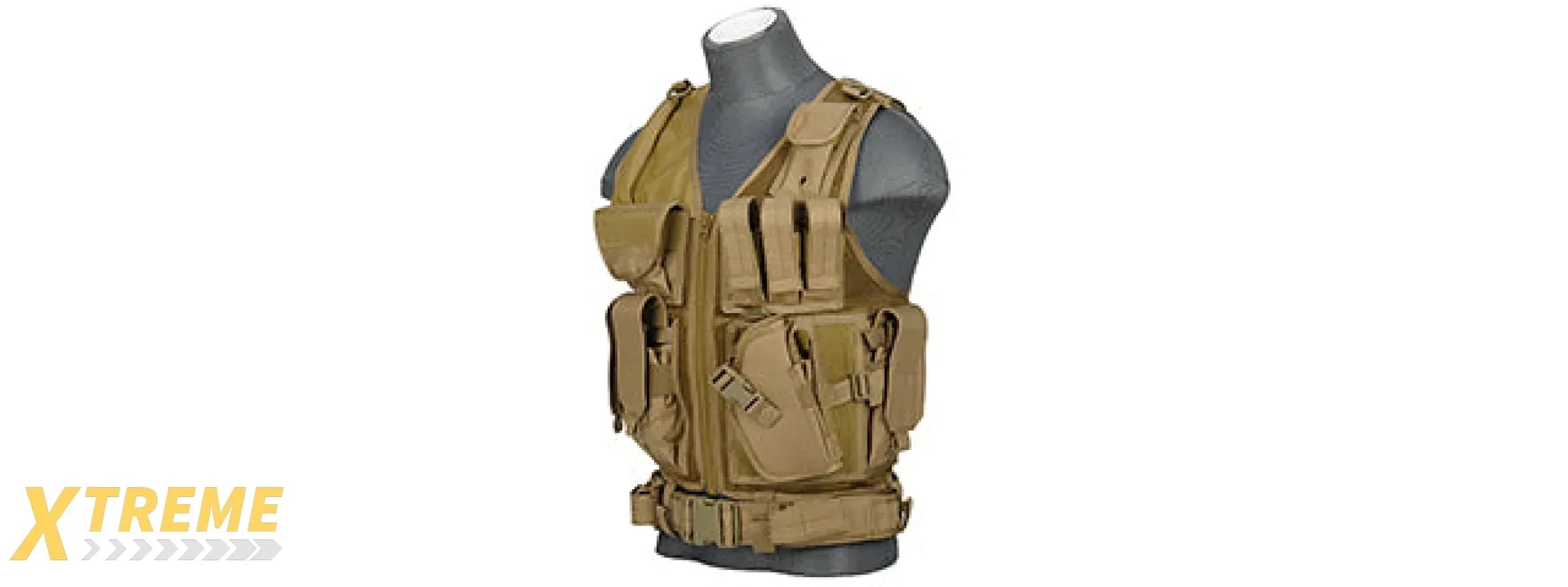 CA-310 Nylon Cross Draw Vest with Holster and Adjustable Straps — Lancer Tactical