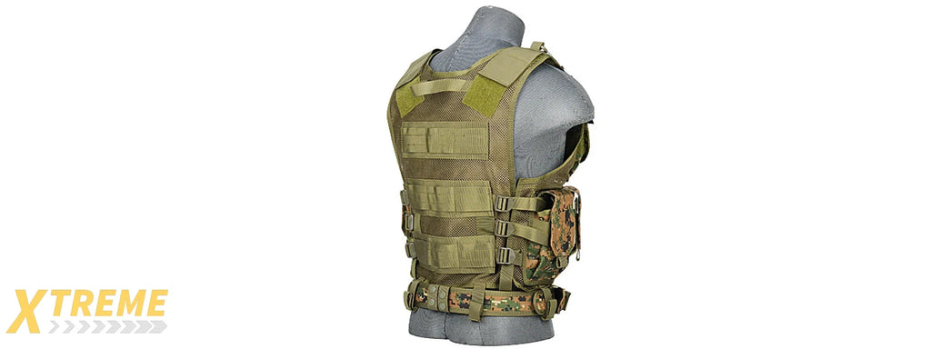 CA-310 Nylon Cross Draw Vest with Holster and Adjustable Straps — Lancer Tactical