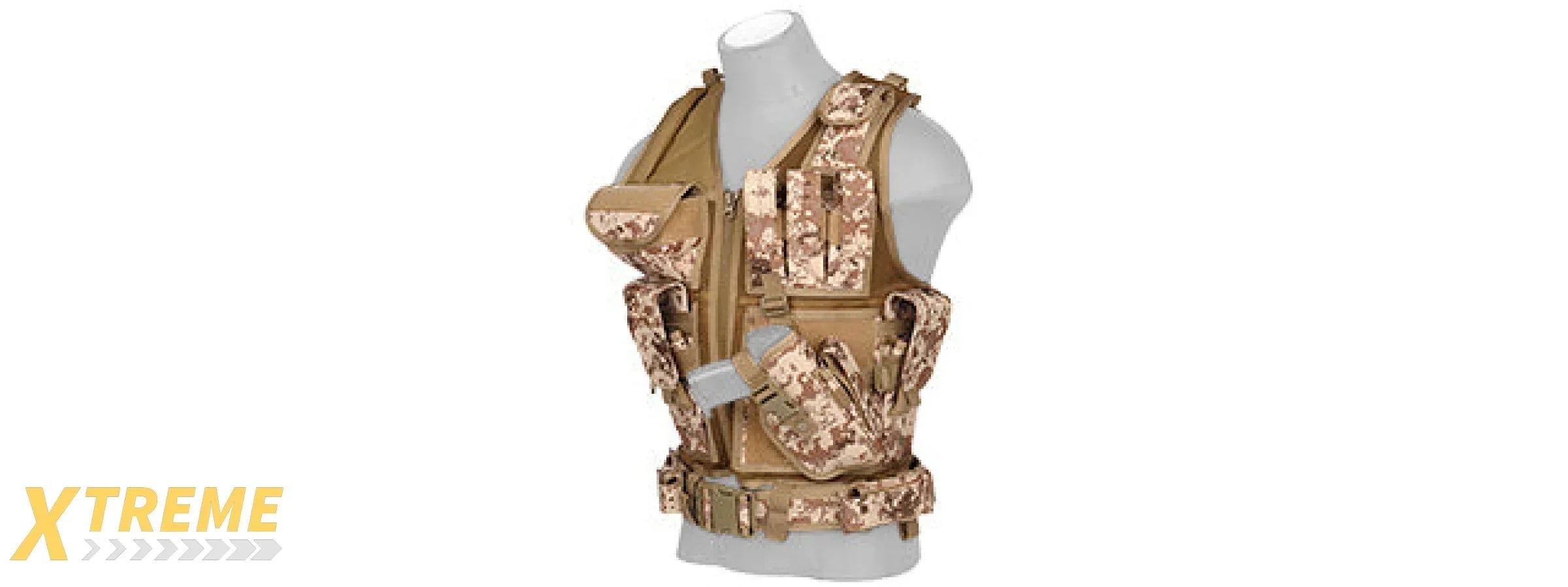 CA-310 Nylon Cross Draw Vest with Holster and Adjustable Straps — Lancer Tactical