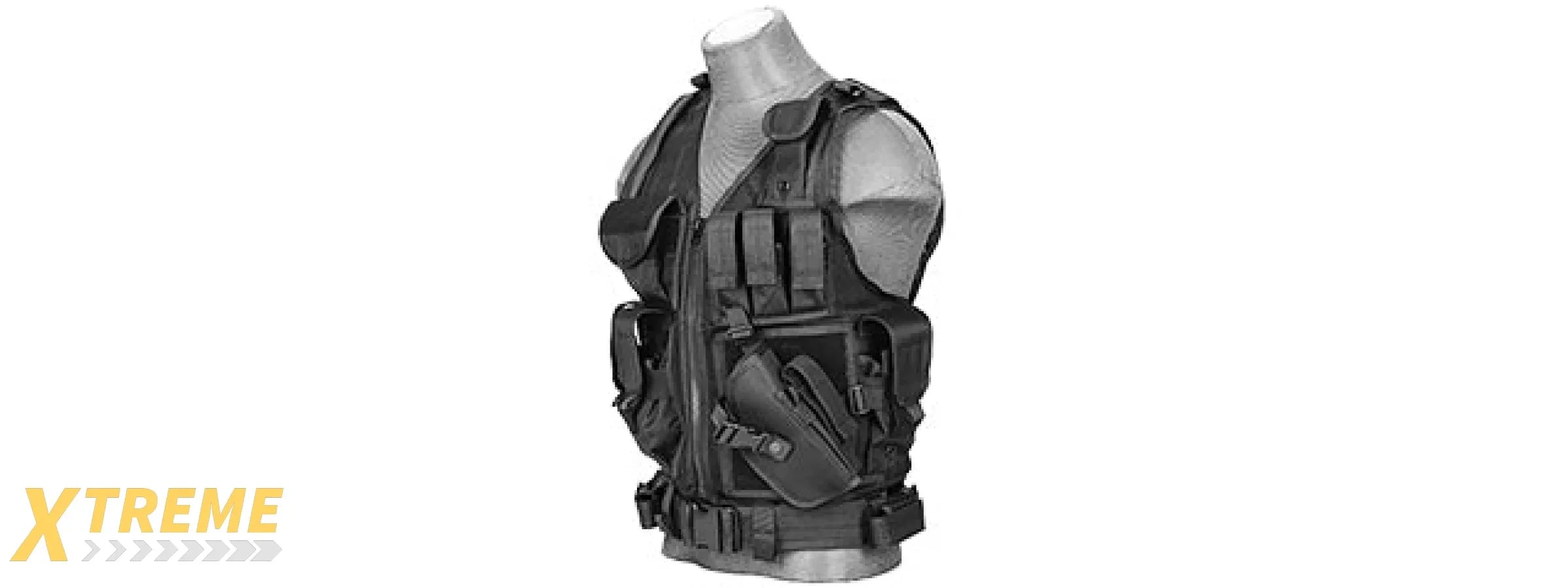 CA-310 Nylon Cross Draw Vest with Holster and Adjustable Straps — Lancer Tactical