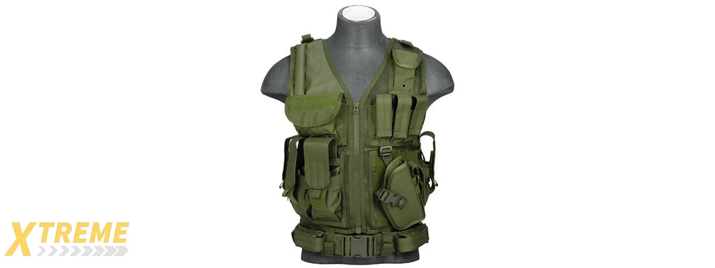 CA-310 Nylon Cross Draw Vest with Holster and Adjustable Straps — Lancer Tactical