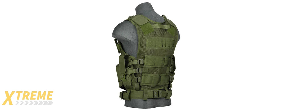 CA-310 Nylon Cross Draw Vest with Holster and Adjustable Straps — Lancer Tactical