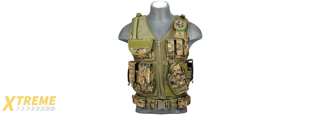 CA-310 Nylon Cross Draw Vest with Holster and Adjustable Straps — Lancer Tactical