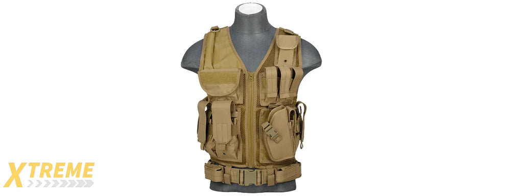 CA-310 Nylon Cross Draw Vest with Holster and Adjustable Straps — Lancer Tactical