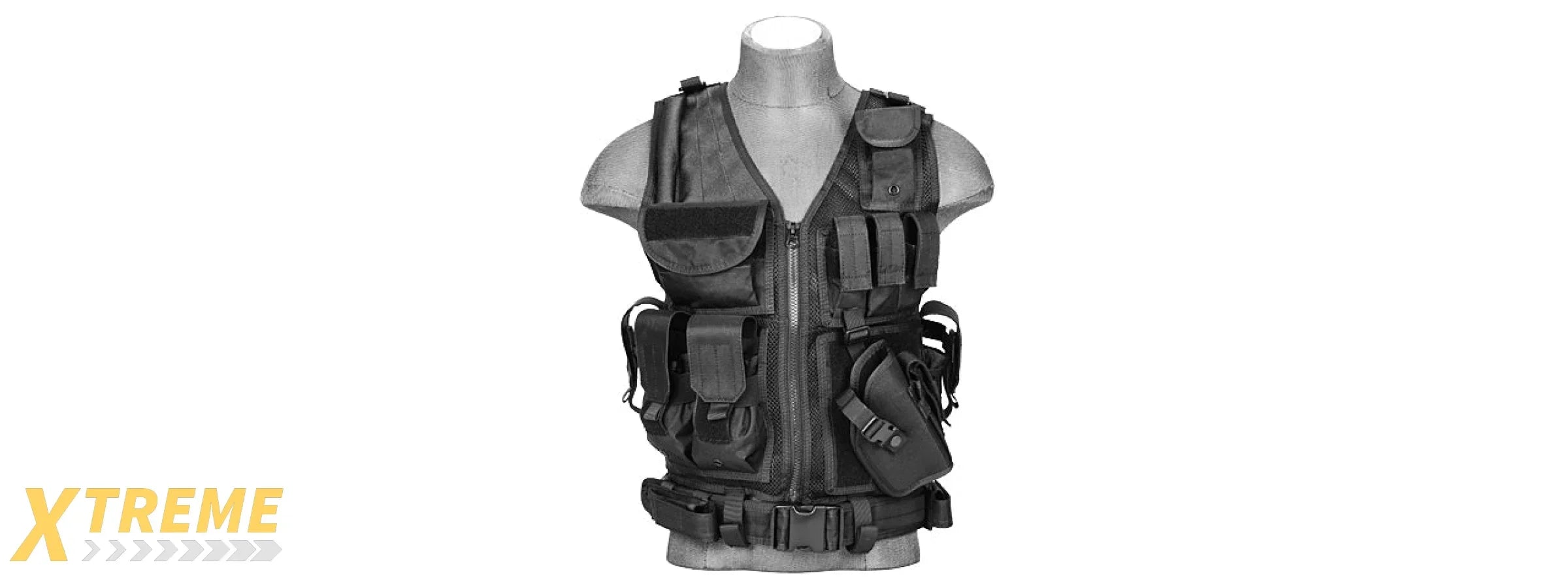 CA-310 Nylon Cross Draw Vest with Holster and Adjustable Straps — Lancer Tactical