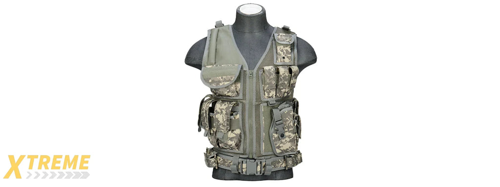 CA-310 Nylon Cross Draw Vest with Holster and Adjustable Straps — Lancer Tactical