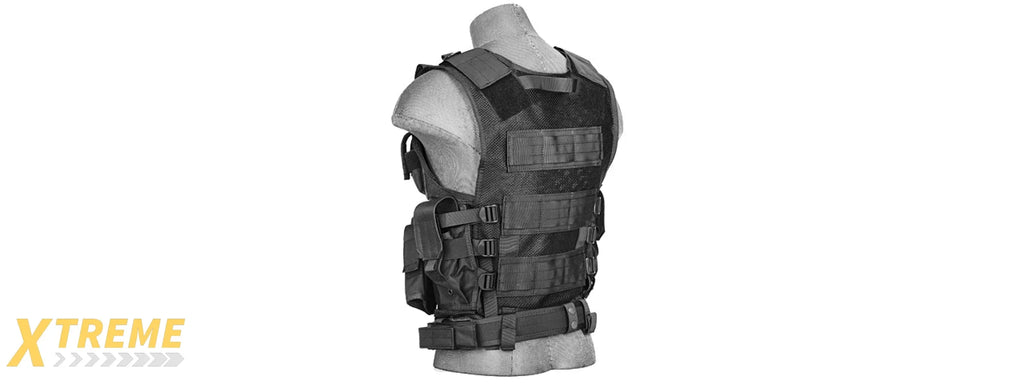 CA-310 Nylon Cross Draw Vest with Holster and Adjustable Straps — Lancer Tactical