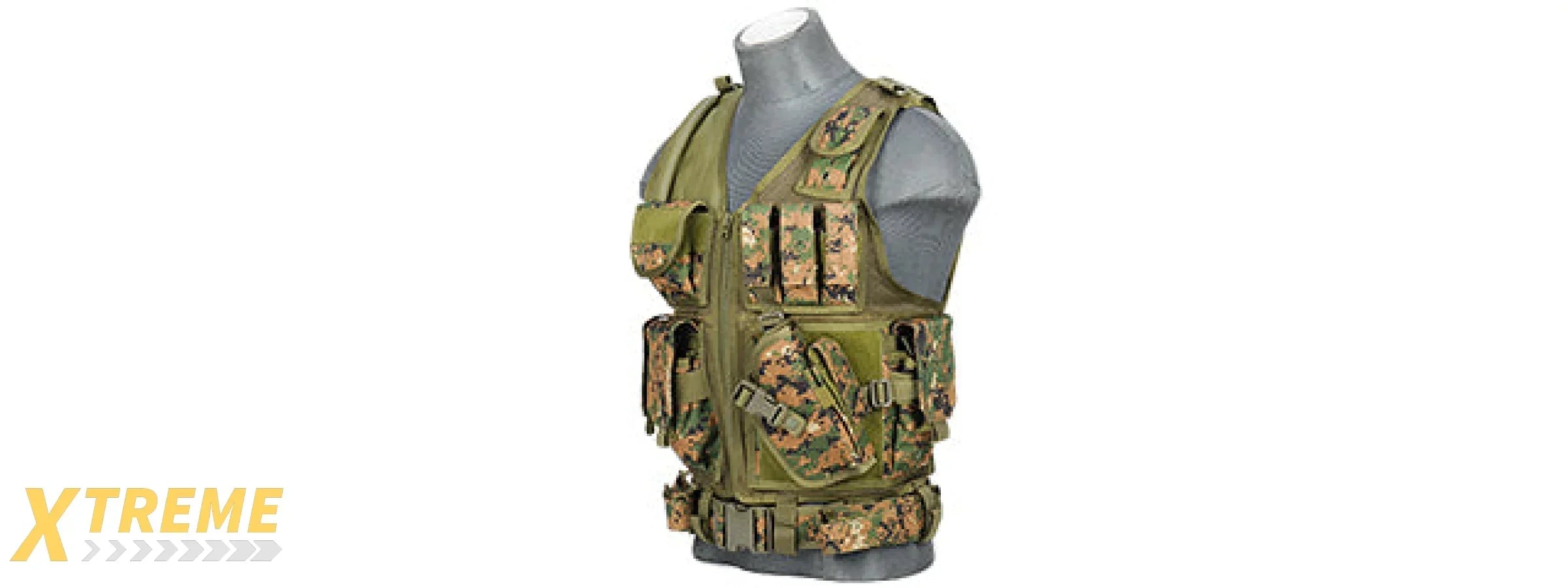 CA-310 Nylon Cross Draw Vest with Holster and Adjustable Straps — Lancer Tactical