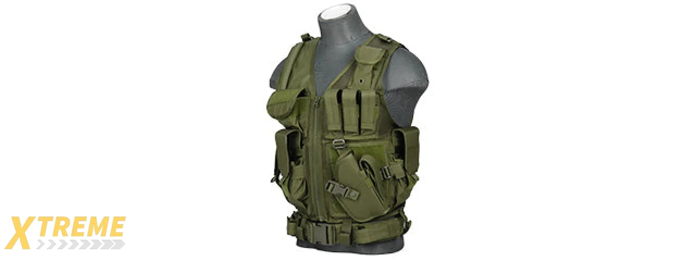 CA-310 Nylon Cross Draw Vest with Holster and Adjustable Straps — Lancer Tactical