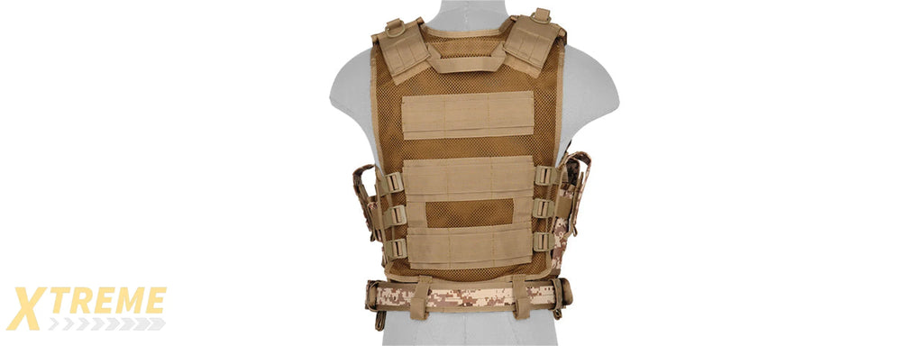 CA-310DDN 1000D NYLON AIRSOFT COMBAT VEST W/ HOLSTER (DESERT DIGITAL)