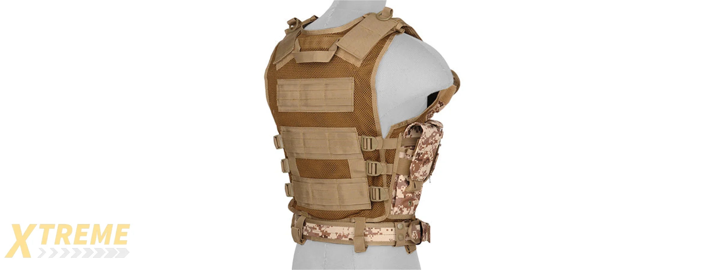 CA-310DDN 1000D NYLON AIRSOFT COMBAT VEST W/ HOLSTER (DESERT DIGITAL)