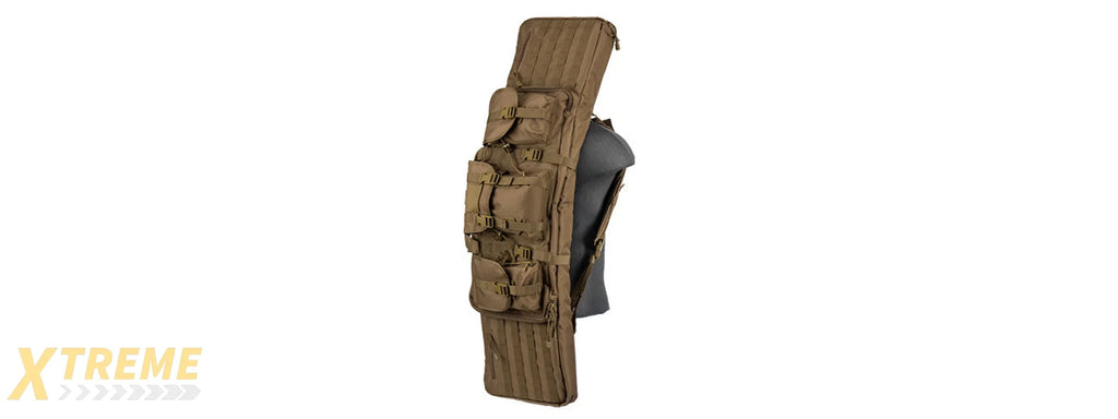 CA-340K 48" DOUBLE GUN BAG 600D PVC MOLLE BELT RIFLE BAG (KAHKI)