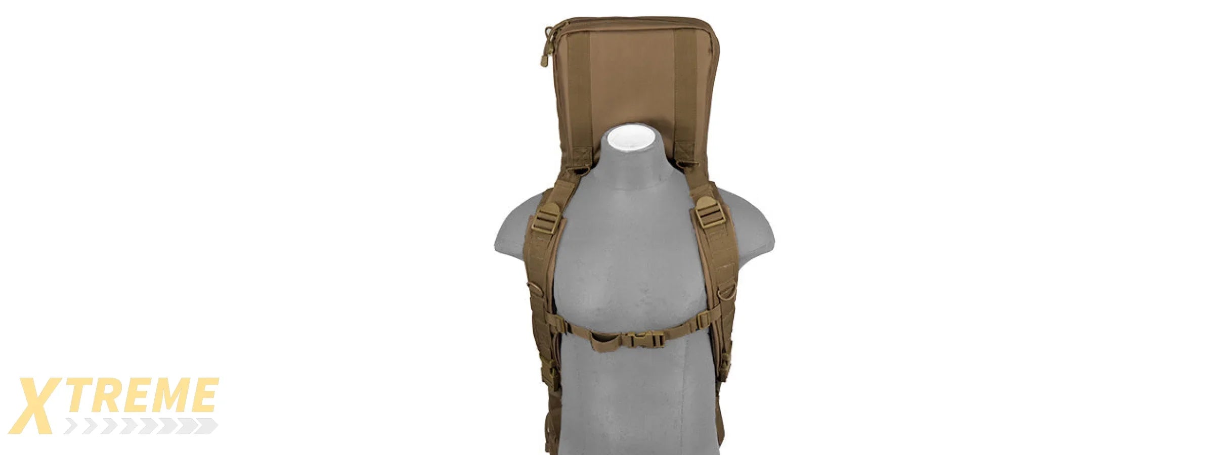 CA-340K 48" DOUBLE GUN BAG 600D PVC MOLLE BELT RIFLE BAG (KAHKI)