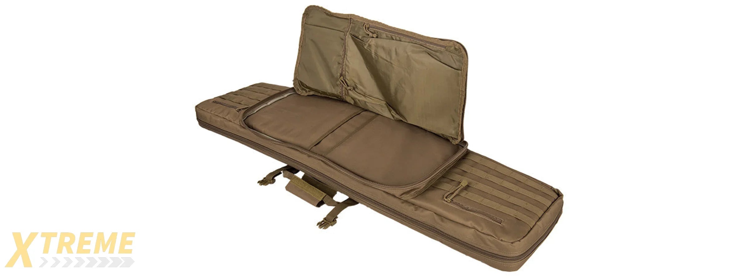 CA-340K 48" DOUBLE GUN BAG 600D PVC MOLLE BELT RIFLE BAG (KAHKI)