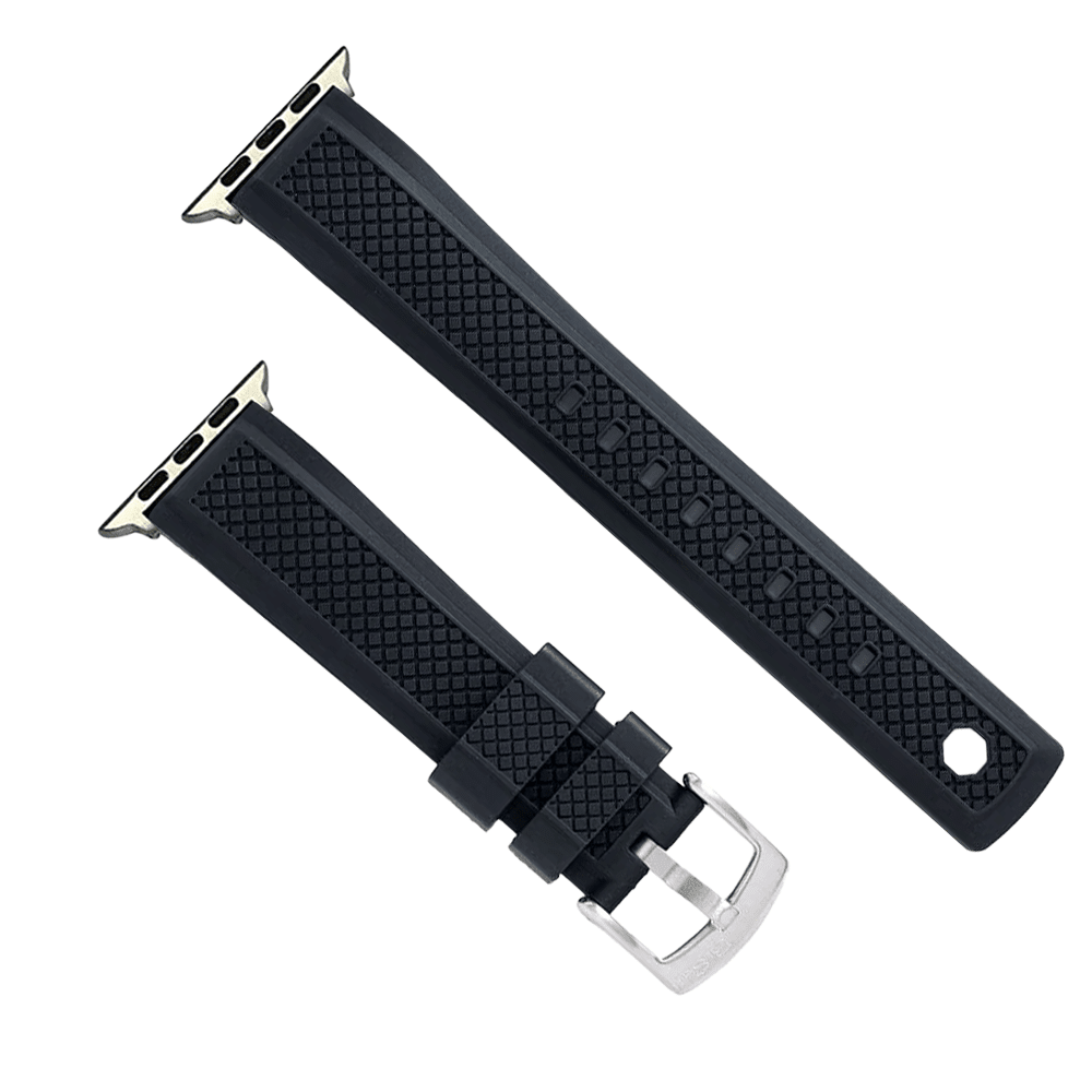 Crosshatch Rubber Band – For Apple Watch - Black