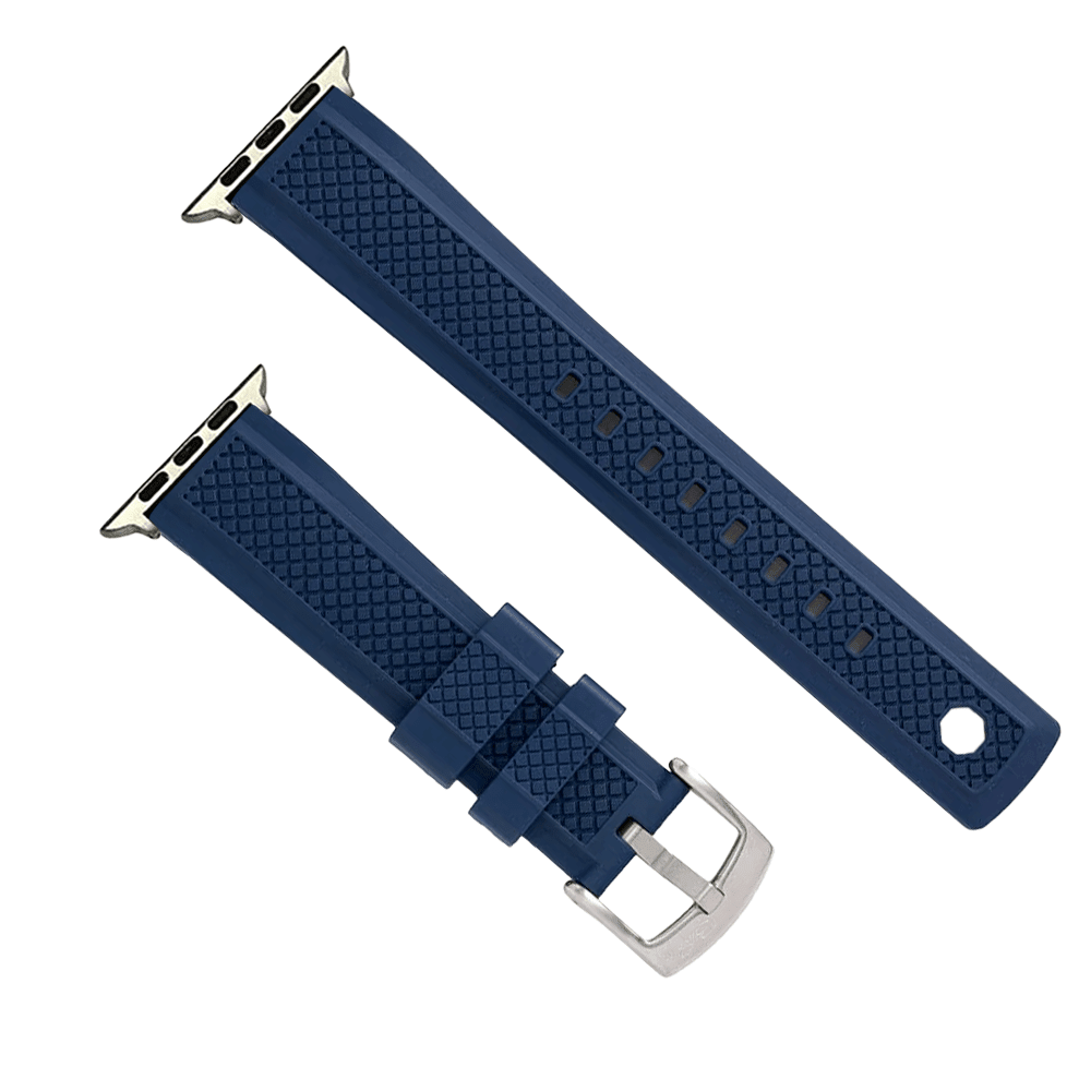 Crosshatch Rubber Band – For Apple Watch - Blue