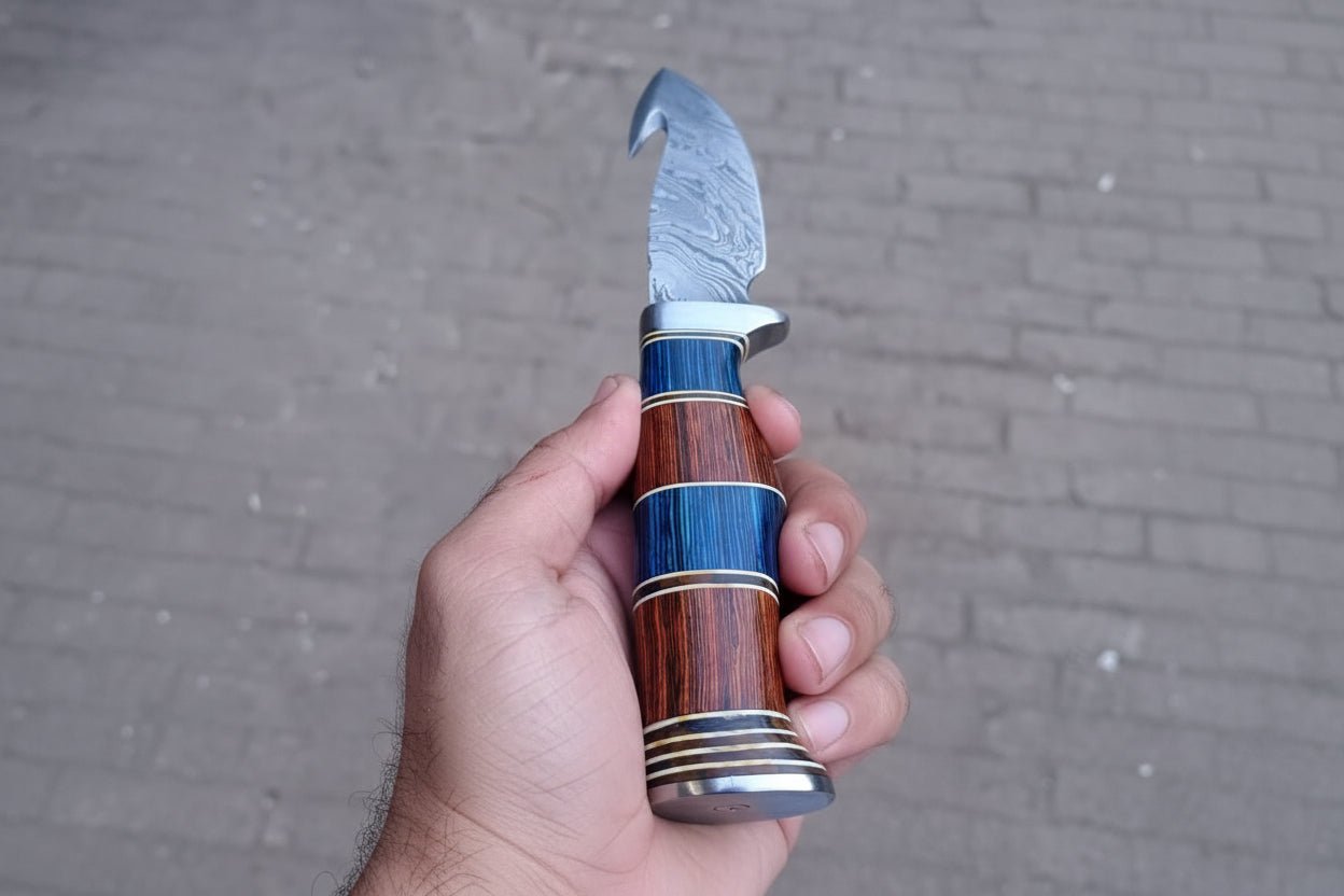 Custom Handmade Hunting Gut Hook Skinner Knife.