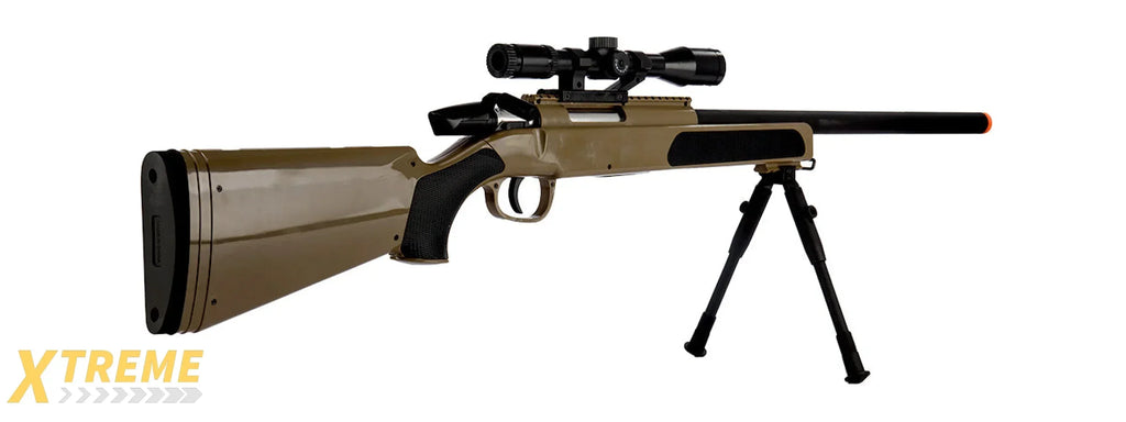CYMA MK51 Bolt Action Airsoft Spring Sniper Rifle w/ Scope & Bipod Full Kit