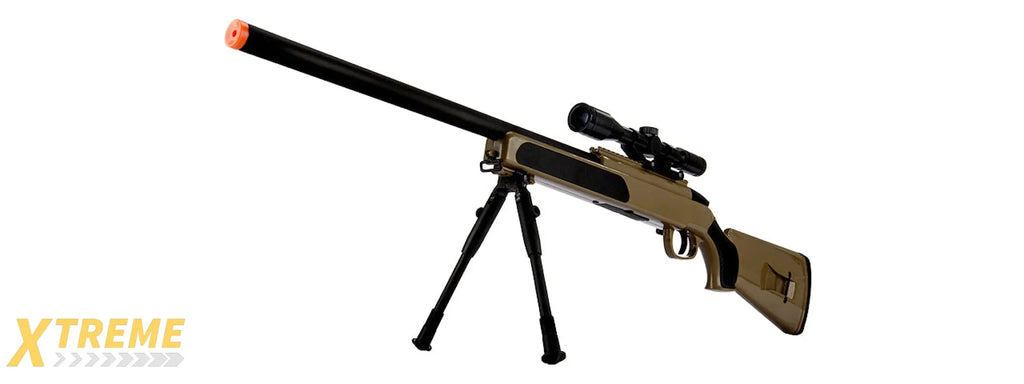 CYMA MK51 Bolt Action Airsoft Spring Sniper Rifle w/ Scope & Bipod Full Kit