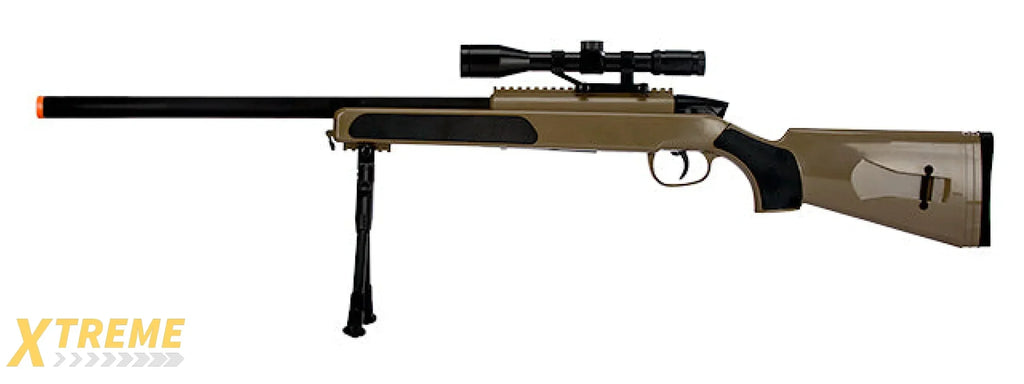 CYMA MK51 Bolt Action Airsoft Spring Sniper Rifle w/ Scope & Bipod Full Kit