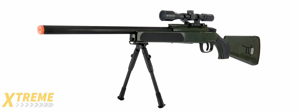 CYMA MK51 Bolt Action Airsoft Spring Sniper Rifle w/ Scope & Bipod Full Kit