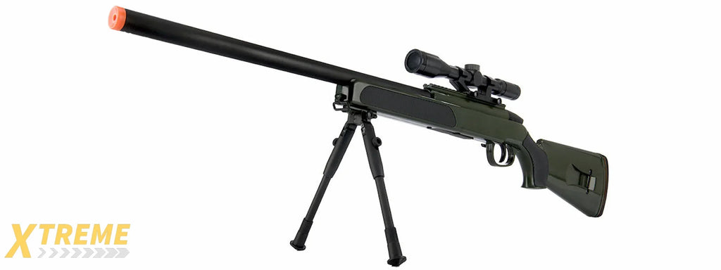 CYMA MK51 Bolt Action Airsoft Spring Sniper Rifle w/ Scope & Bipod Full Kit