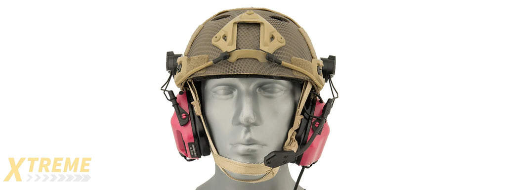 Earmor M32H MOD3 Tactical Communication Hearing Protector for FAST Helmet (PINK)