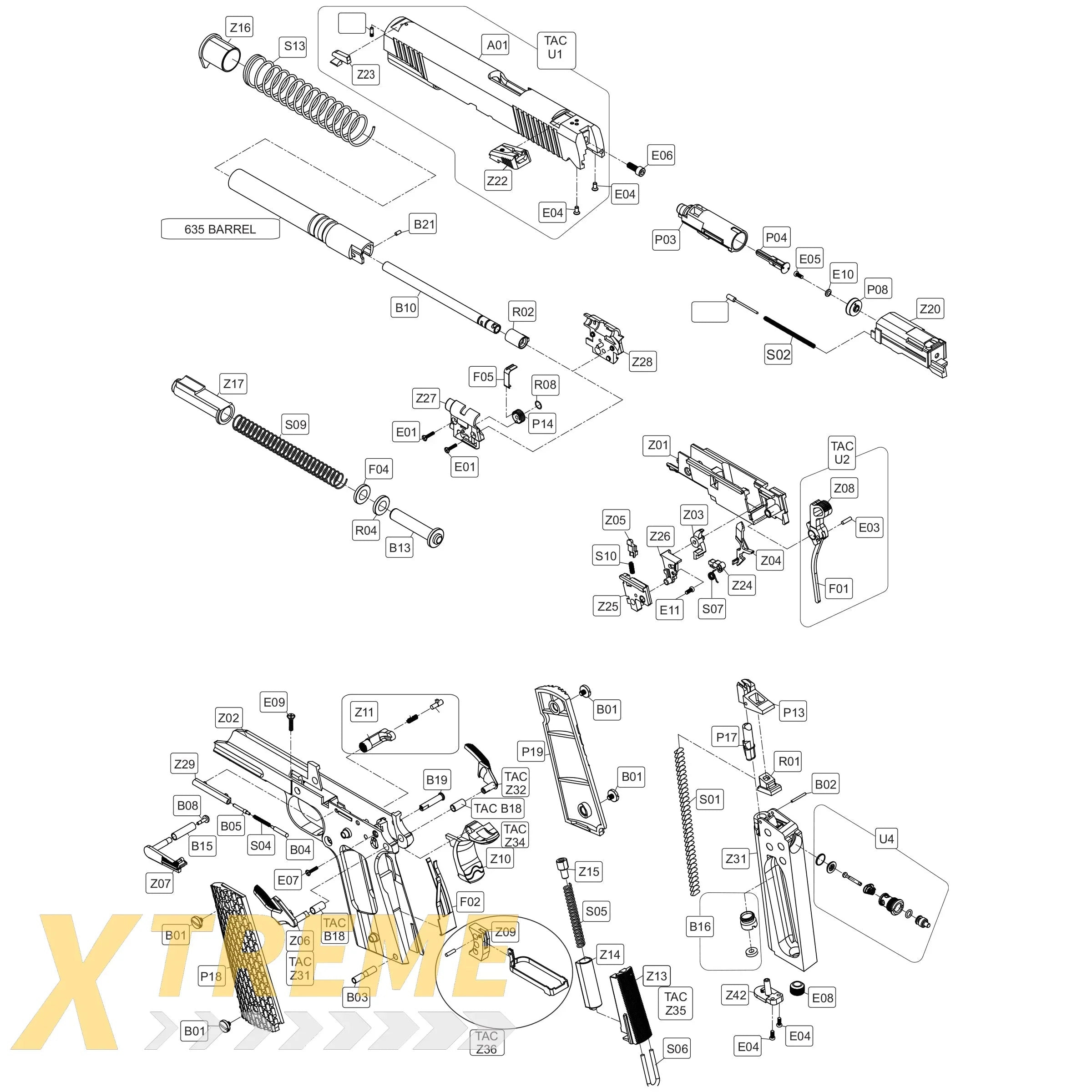 EF 1911 TAC Hammer Assembly Rebuild Kit