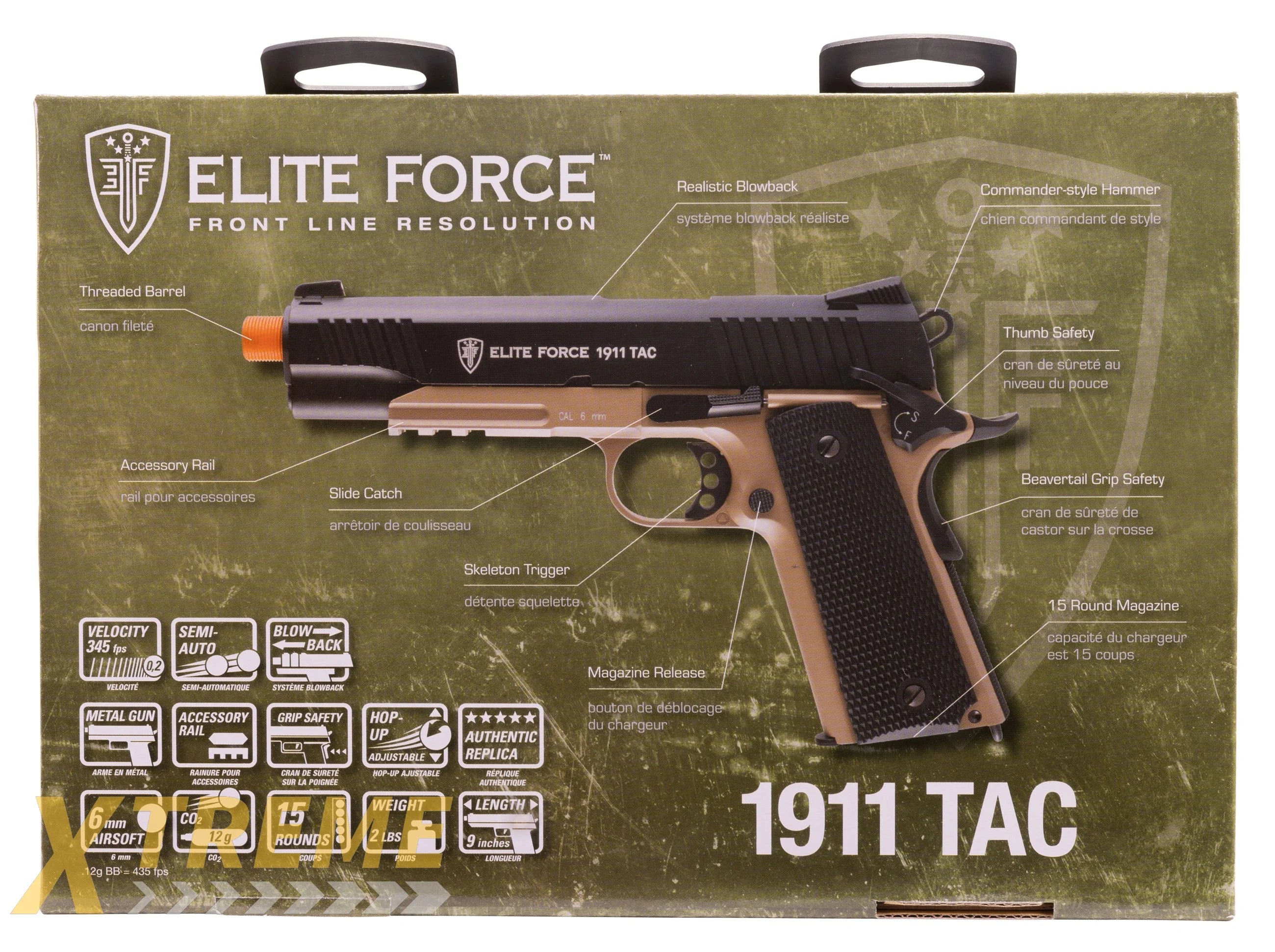 Elite Force 1911 TAC C02 Blowback- BLK(Gen3)
