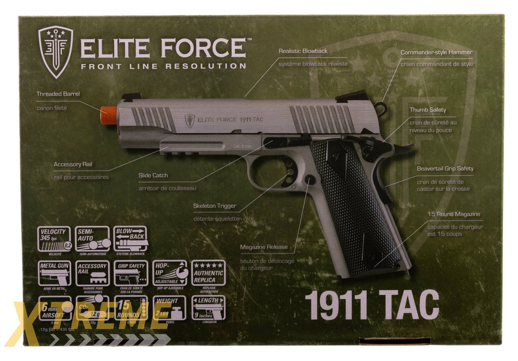 Elite Force 1911 TAC C02 Blowback-Stainless(Gen3)