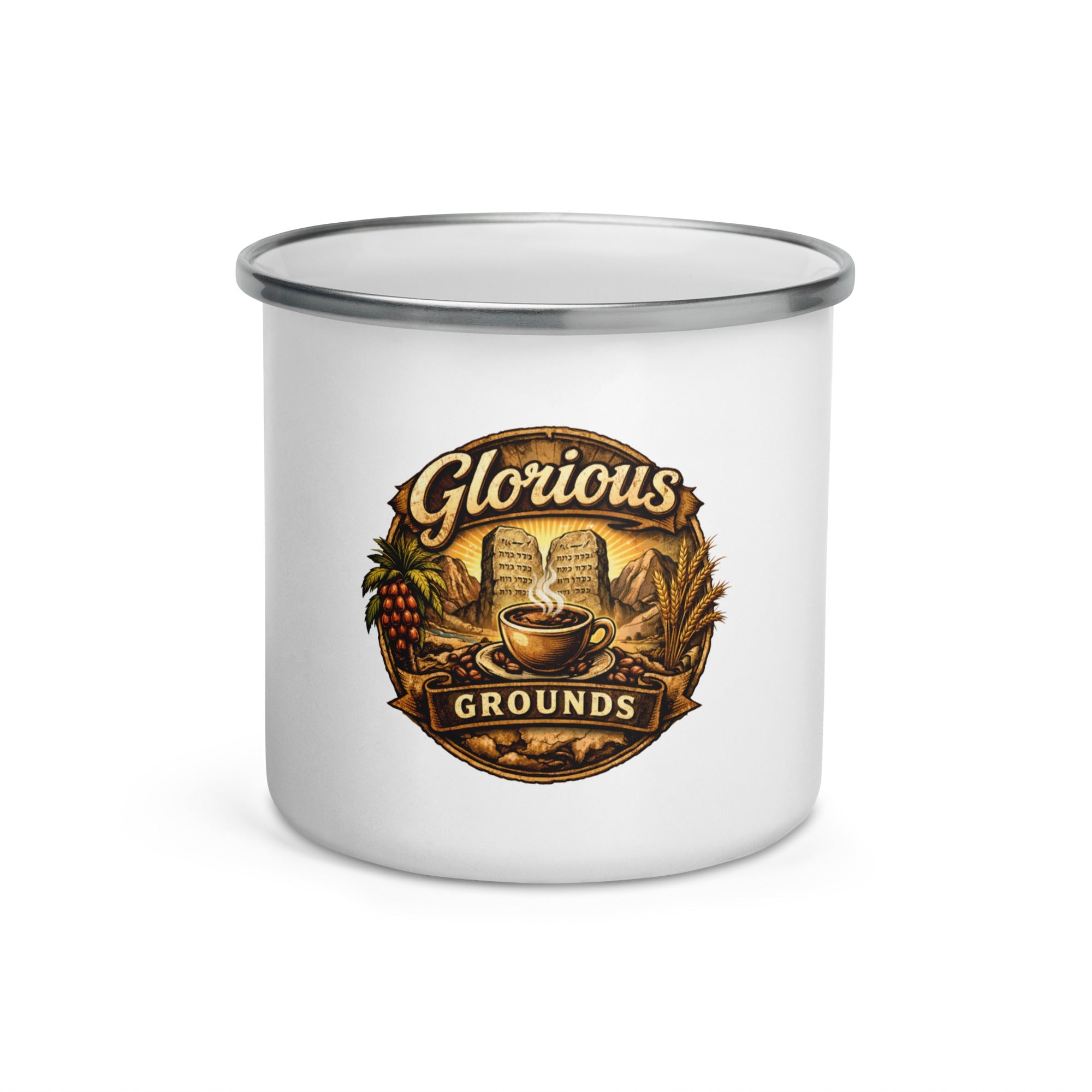 Glorious Grounds Enamel Mug