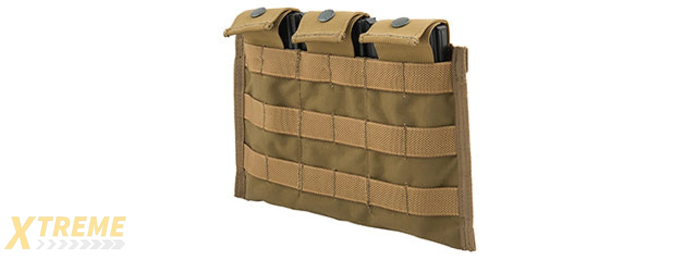 FY-PHM19CB SNAP BUTTON TRIPLE M4/M16 MAGAZINE POUCH (COYOTE BROWN)