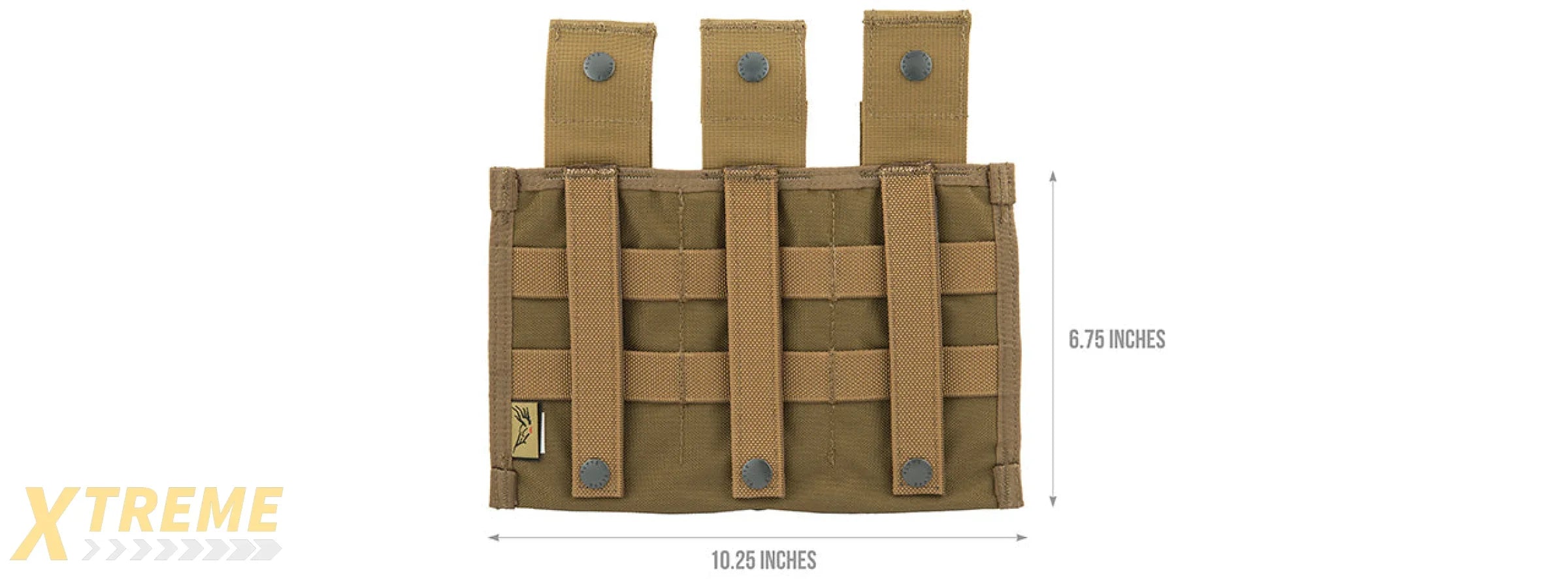 FY-PHM19CB SNAP BUTTON TRIPLE M4/M16 MAGAZINE POUCH (COYOTE BROWN)