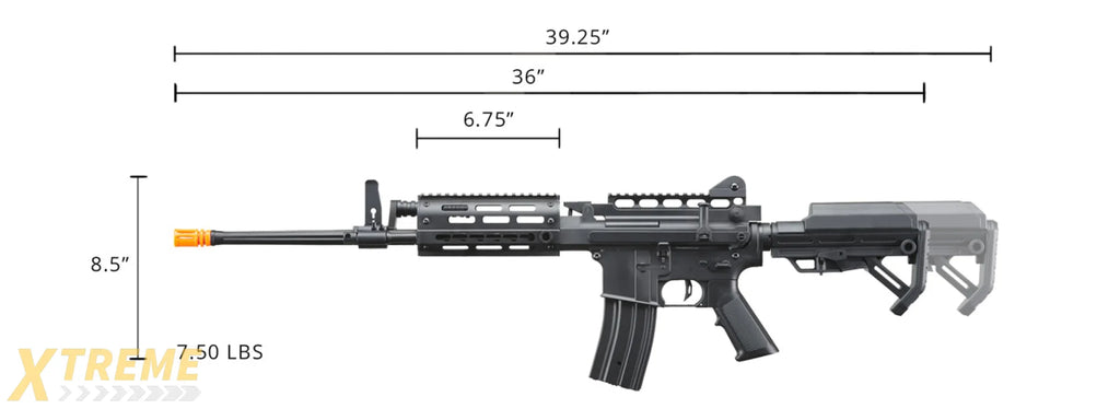 Golden Eagle AR LMG Airsoft Light Machine Gun (Color: Black)