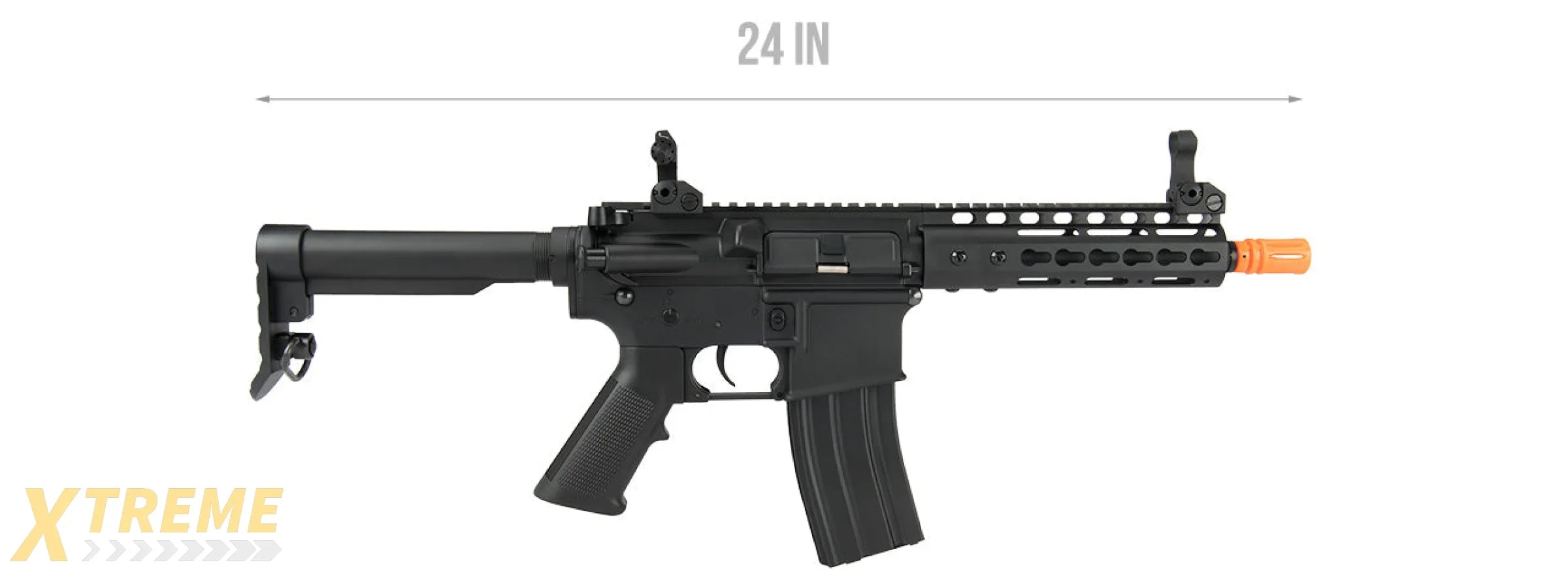 GOLDEN EAGLE F6637 ELITE SERIES 7" KEYMOD CQB AEG AIRSOFT RIFLE (BLACK)