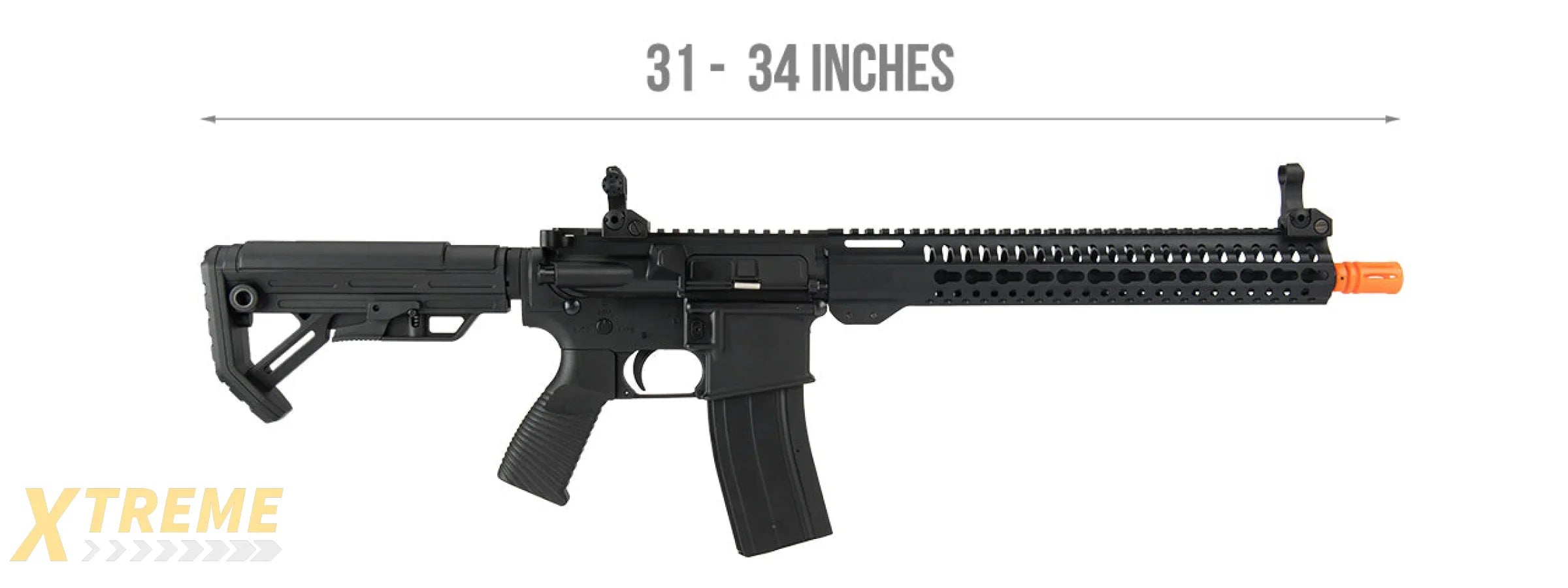 GOLDEN EAGLE MC6645 ELITE SERIES 13 KEYMOD GAS BLOWBACK AIRSOFT RIFLE (BLACK)