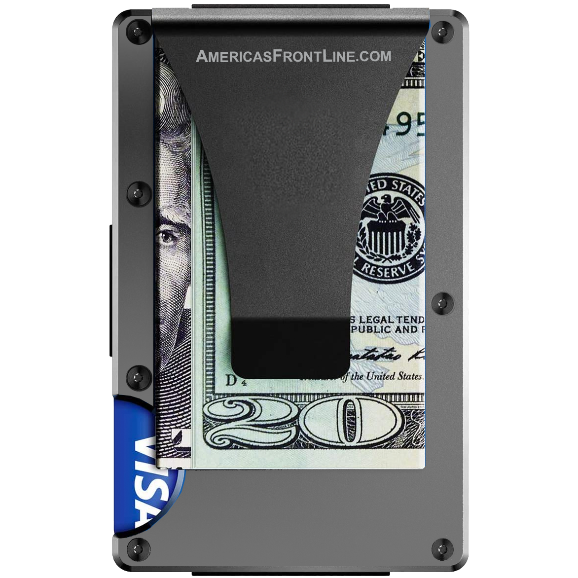 Gray Wallet Money Clip RFID Blocking Front Pocket Wallet Premium Minimalist Wallets for Men Minimalist Slim Credit Card Holder Business Card Holder Mens Aluminum Silver Metal Wallet
