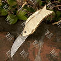 Hand Forged Damascus Steel Folding Knife – Honeycomb, Pinecone & Brass Handle Variations