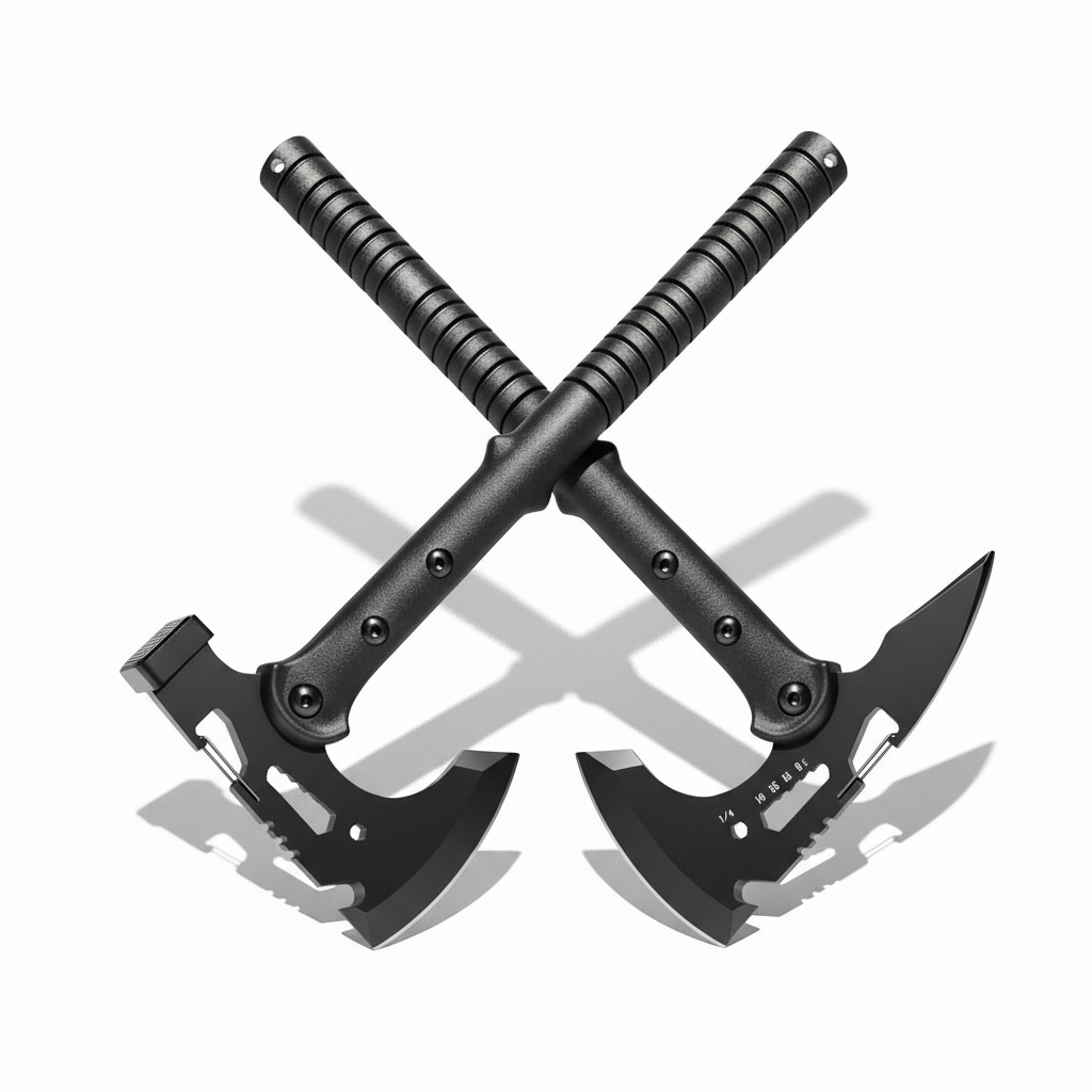 Camping & Outdoor Axe Set – 4 Piece Tactical Hatchet Set with 2 Canvas Sheaths | Multi-Functional Survival Axe for Camping, Picnics & Hiking