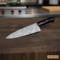 Handmade Damascus Gyuto Knife, Black Resin Handle Japanese Chef Knife, Forged Damascus Steel Kitchen Knife, Professional Gyuto, JW SteelCrafts