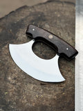 Handmade Stainless Steel Ulu Knife – Wenge Wood Handle | 5.5” Blade | Mosaic Pin | JW SteelCrafts
