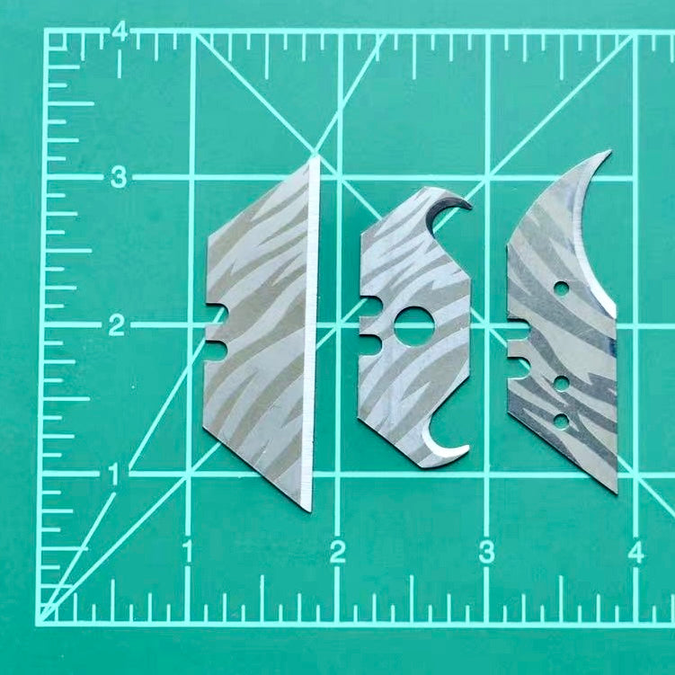 Stinger Laser Engraved Utility Edges, Tool Replacements - Tiger Pattern