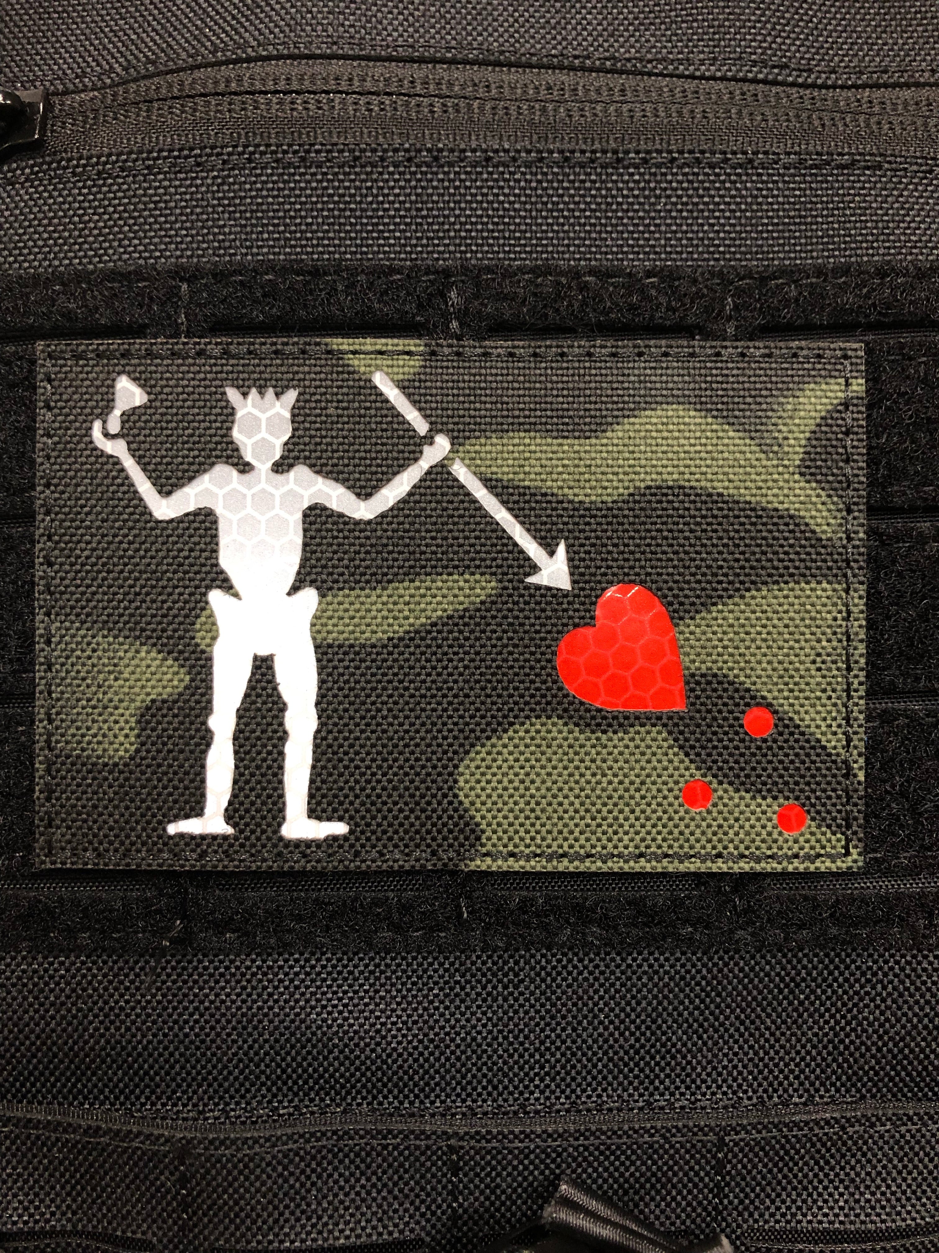 3” x 4” Blackbeard Flag Patch Glow in the Dark reflective