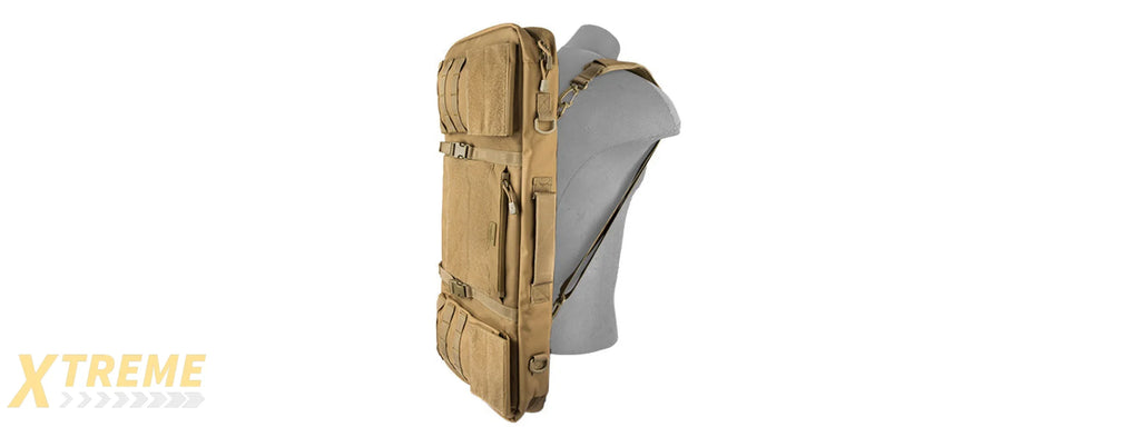 LANCER TACTICAL 1000D NYLON HEAVY-DUTY PADDED 3-WAY CARRY 29" DOUBLE RIFLE GUN BAG